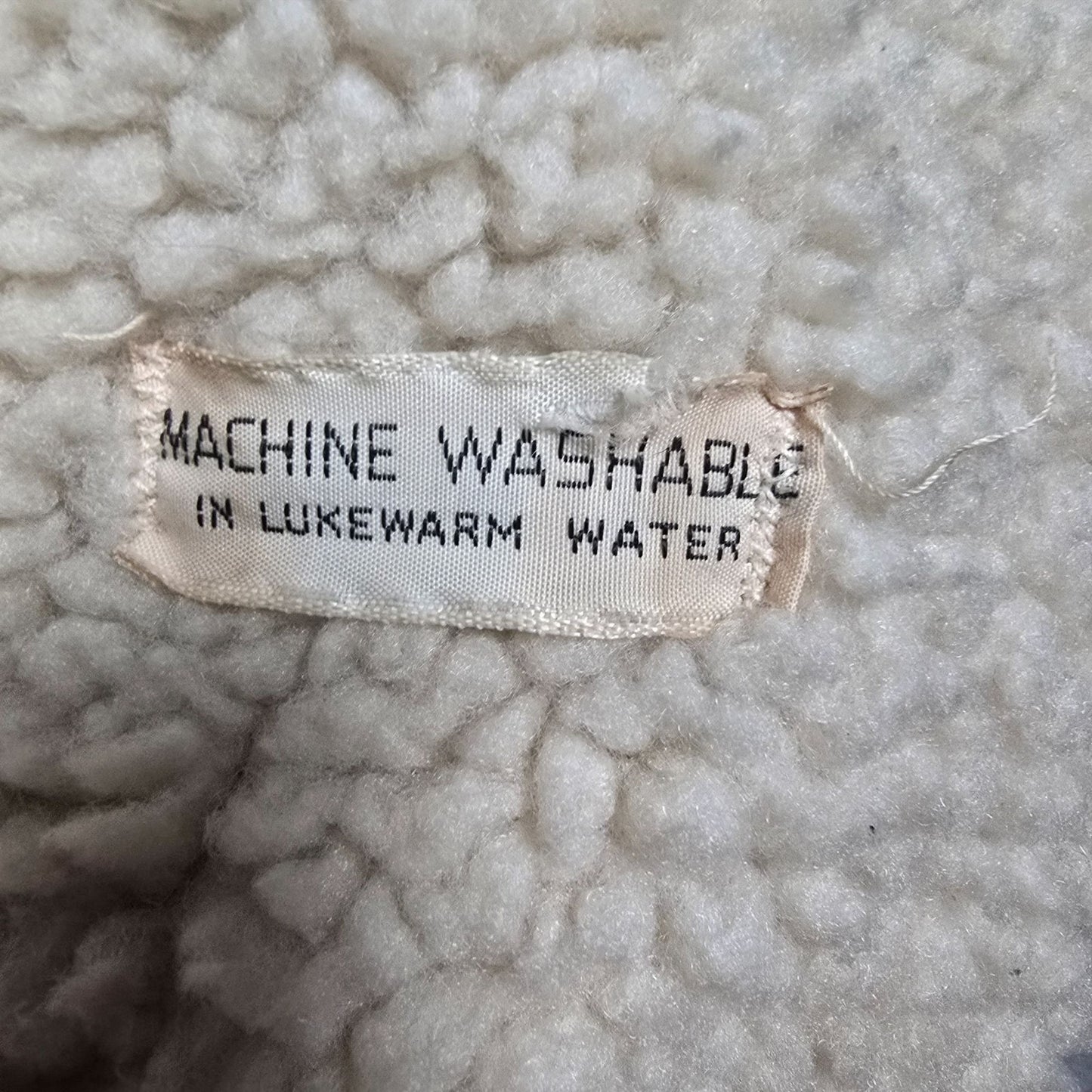 Vintage 1970s JC Penney Mens Green Sherpa-Lined Winter Western Rancher Coat (M)