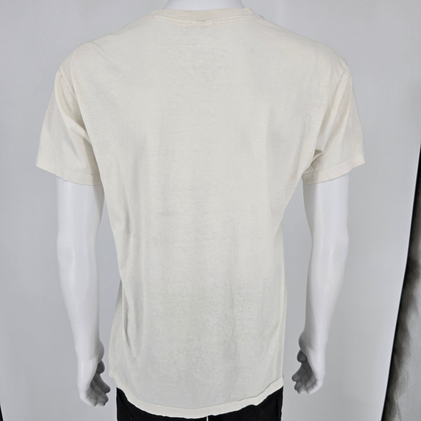 Vintage 1990s Hanes Classics Single Stitch White/Off-White Blank T-Shirt (L)