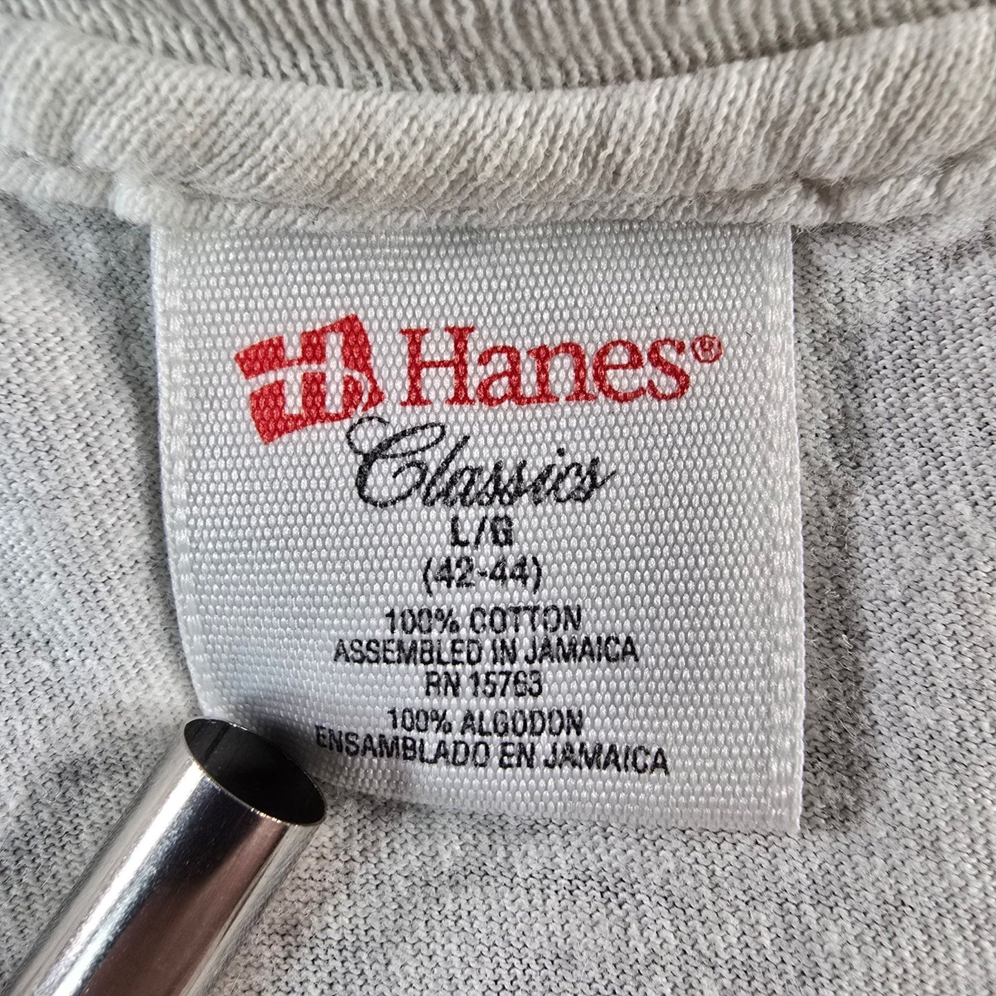 Vintage 1990s Hanes Classics Single Stitch White/Off-White Blank T-Shirt (L)