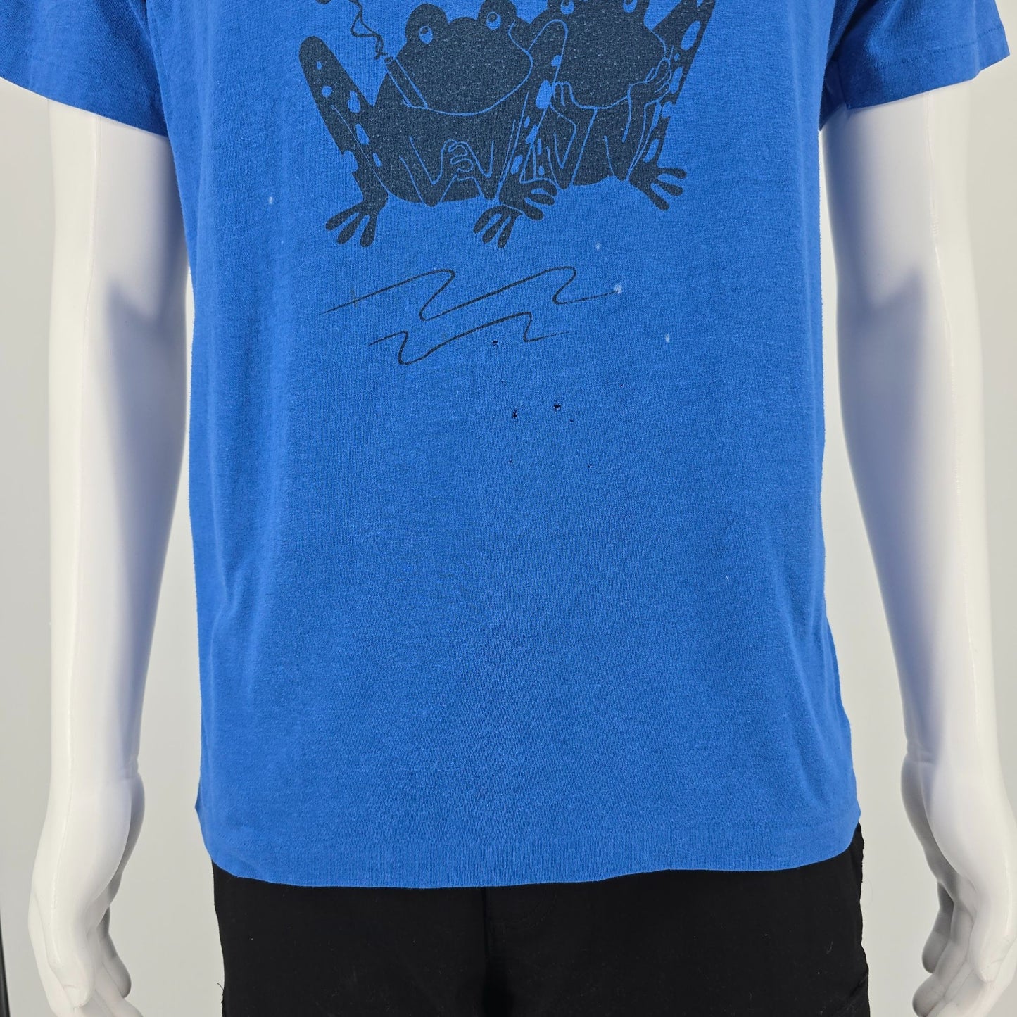 Distressed Vintage 1980s Hanes Seattle Rain Festival Frog Graphic T-Shirt (L)