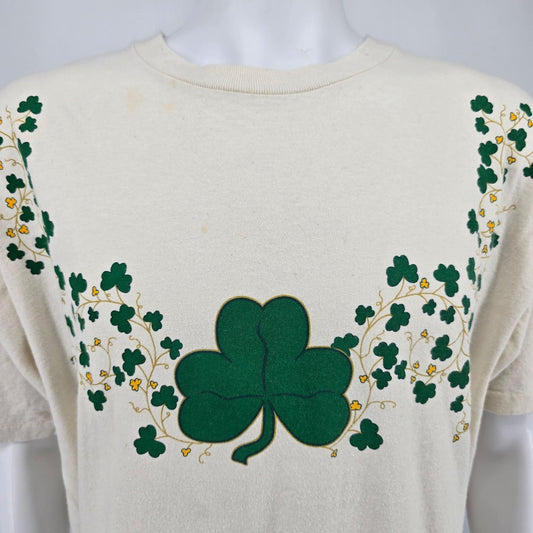 Vintage 1990s Oneita Power-T St. Patrick's Day Shamrock Graphic T-Shirt (XL)
