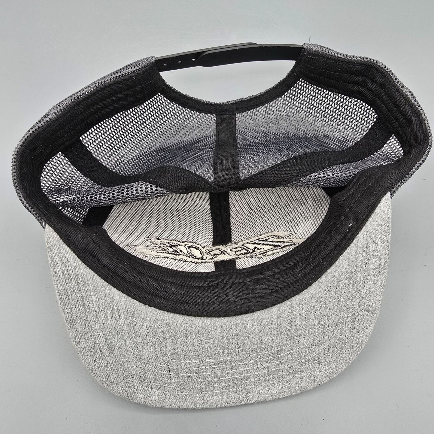 Zbroz Racing Embroidered Logo Gray and Black Flat Brim Snapback Hat *Damaged