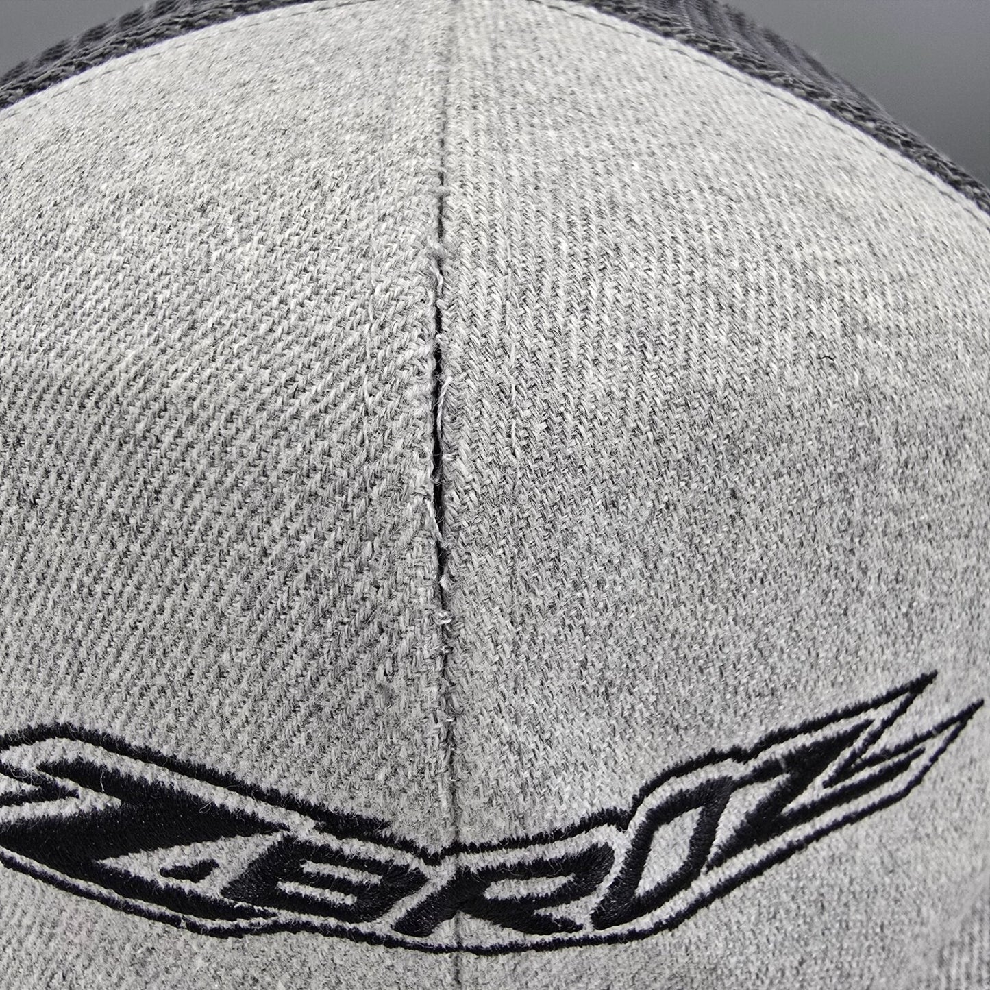 Zbroz Racing Embroidered Logo Gray and Black Flat Brim Snapback Hat *Damaged