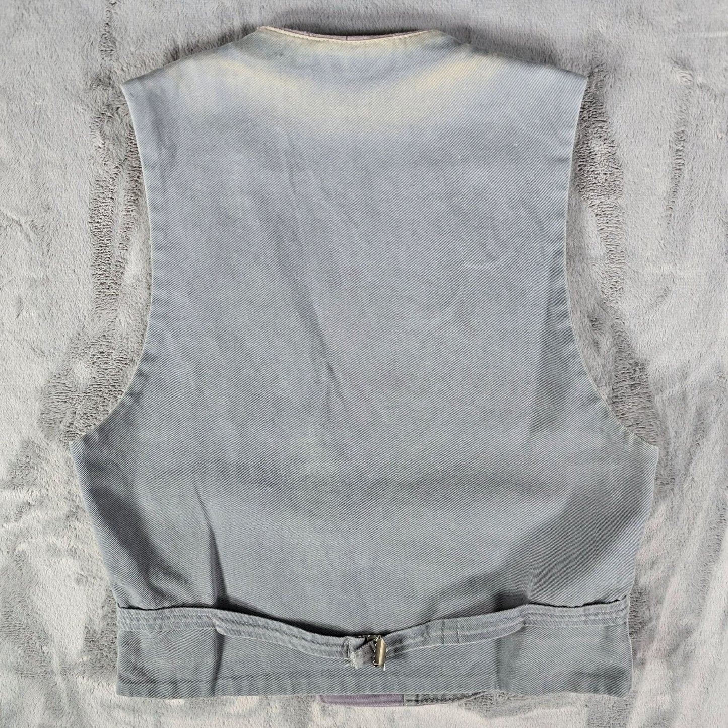 Distressed FHB Detlef German Double-Breasted Workwear Carpenter Guild Vest (XS)