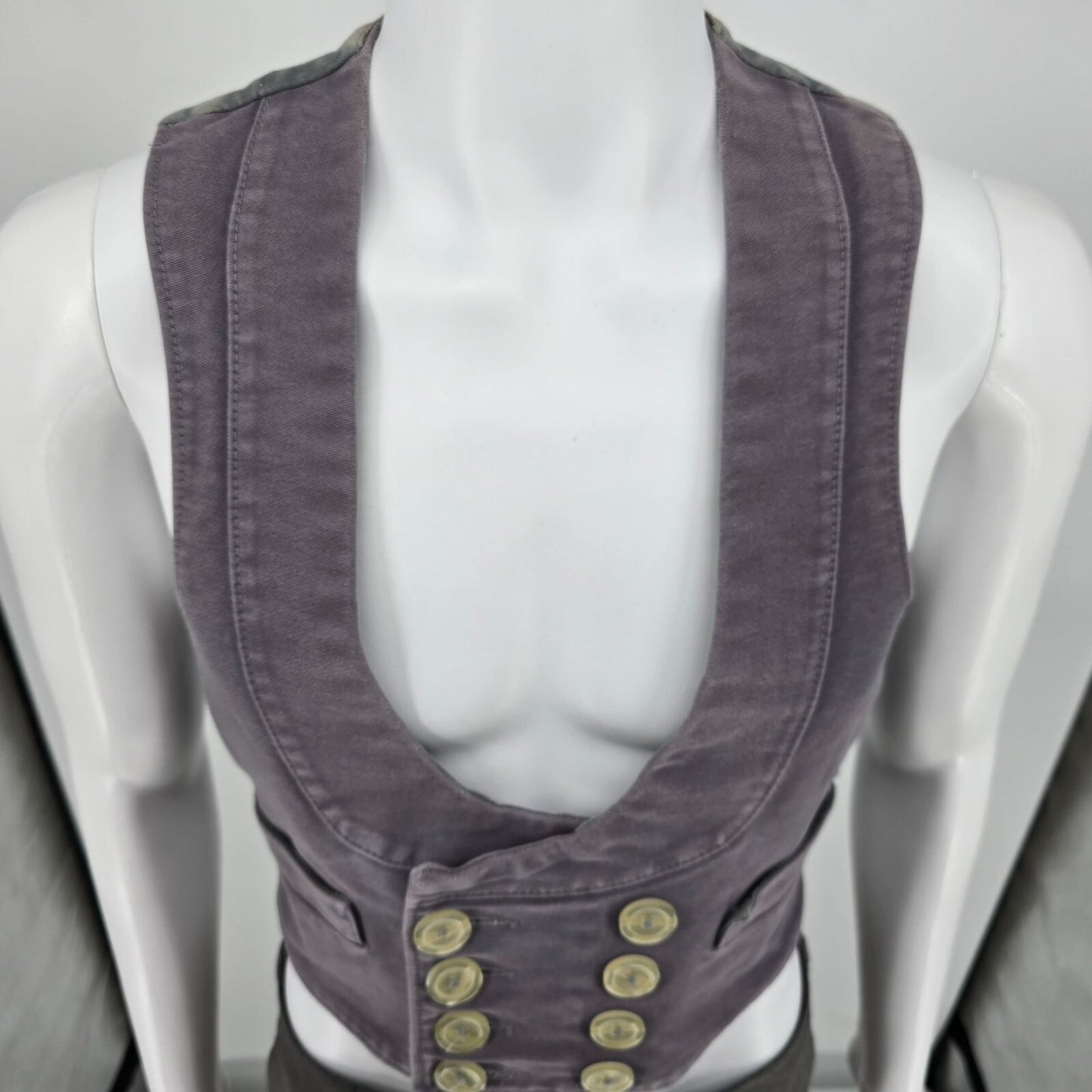 Distressed FHB Detlef German Double-Breasted Workwear Carpenter Guild Vest (XS)