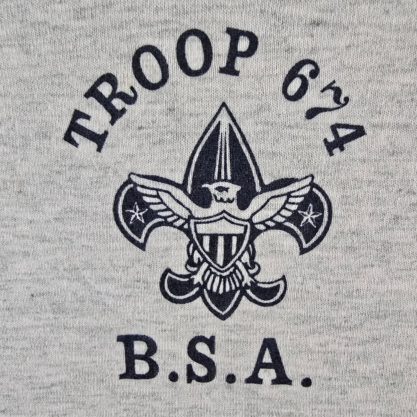 Vintage 1990s Heather Gray Boys Scouts of America B.S.A. Troop 674 T-Shirt (M)