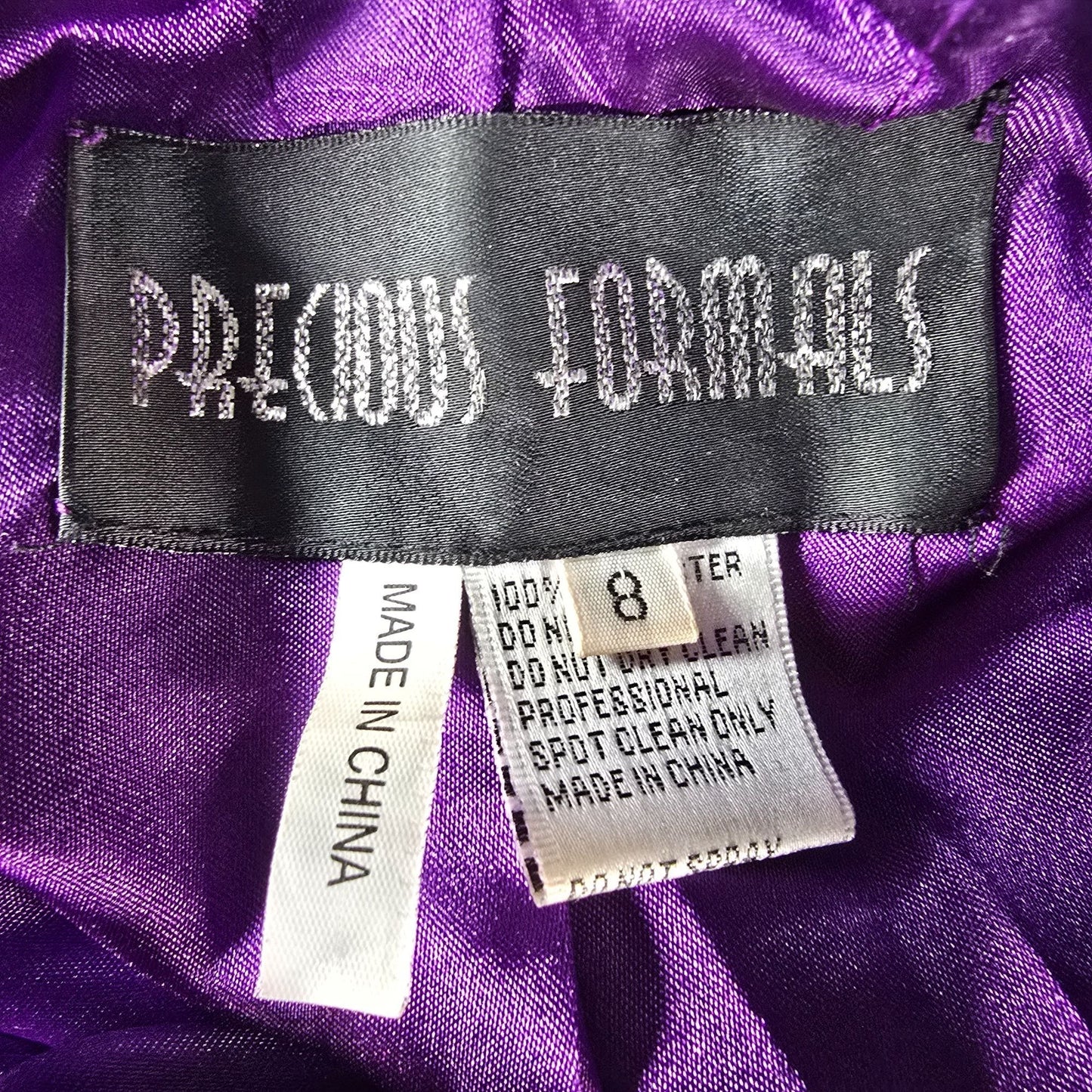 2010s Precious Formals Purple Ruffled Evening Gown Prom Dress (Size 6/Small)