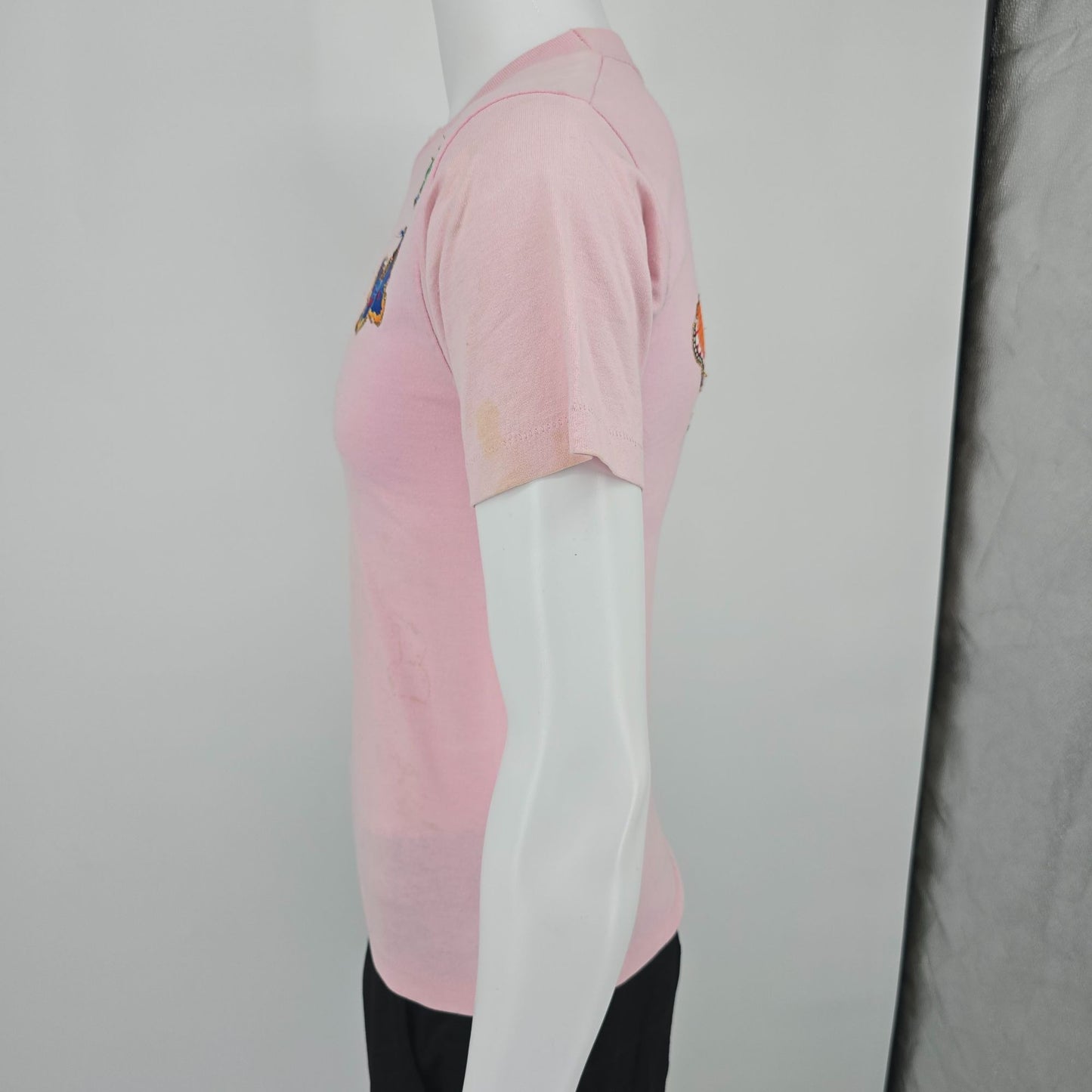 Vintage 1990s Pink Butterfly Applique Glitter Glue T-Shirt (Youth Large) *Flaws