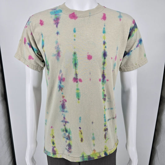 Vintage Y2K/2000s Walt Disney World Beige All Over Tie-Dye Pattern T-Shirt (M)