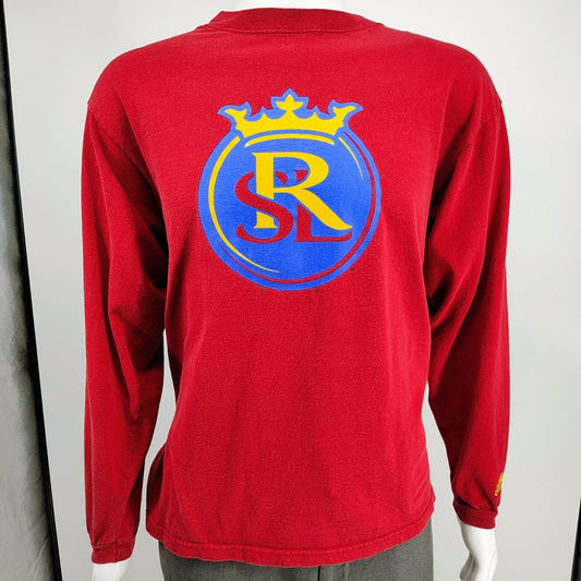 Adidas Real Salt Lake Logo Major League Soccer Red Long Sleeve Graphic Shirt (M)