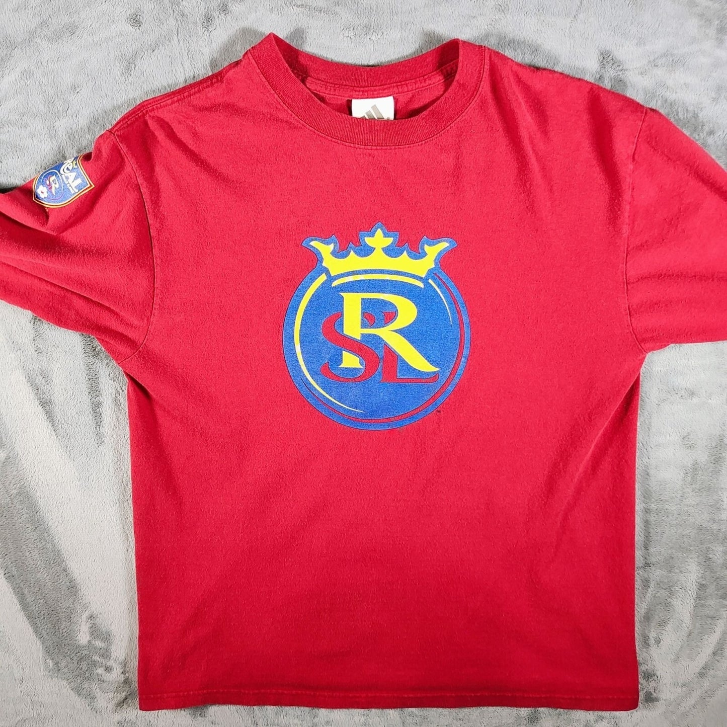 Adidas Real Salt Lake Logo Major League Soccer Red Long Sleeve Graphic Shirt (M)