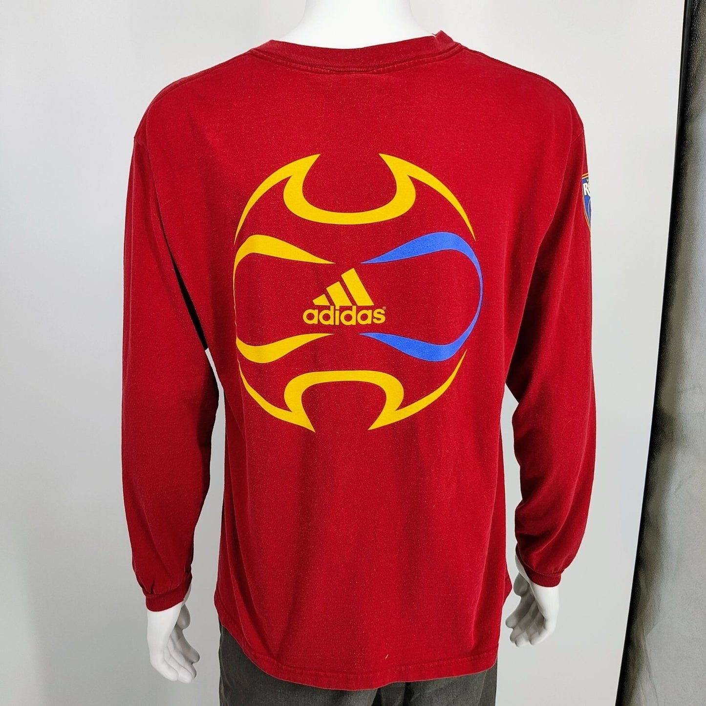Adidas Real Salt Lake Logo Major League Soccer Red Long Sleeve Graphic Shirt (M)