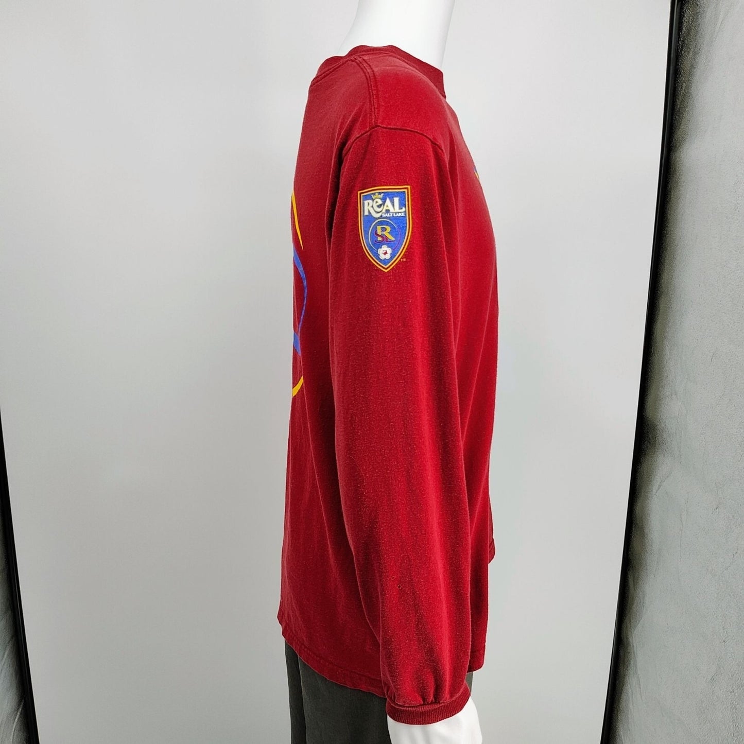 Adidas Real Salt Lake Logo Major League Soccer Red Long Sleeve Graphic Shirt (M)