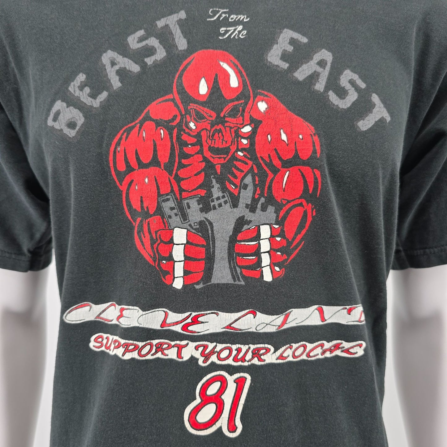 Vintage Y2K Hells Angels Beast From the East Cleveland Biker T-Shirt (L)