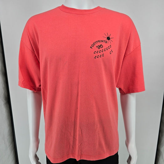 Vintage 1990s Coral Footprints '95 "It Was Then That I Carried You" T-Shirt -XXL