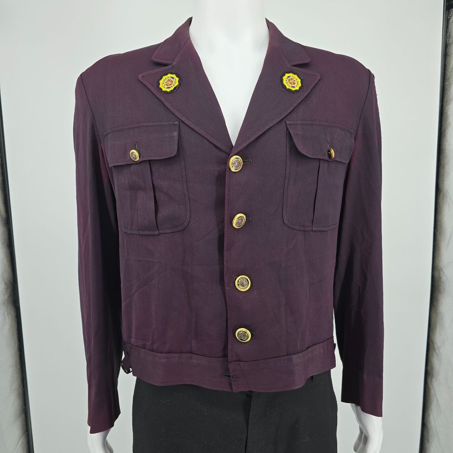 RARE Vintage 1950s American Legion Maroon Iowa Patch Dress Uniform Jacket (L)