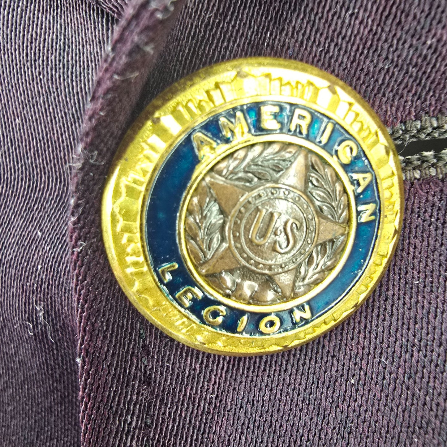 RARE Vintage 1950s American Legion Maroon Iowa Patch Dress Uniform Jacket (L)