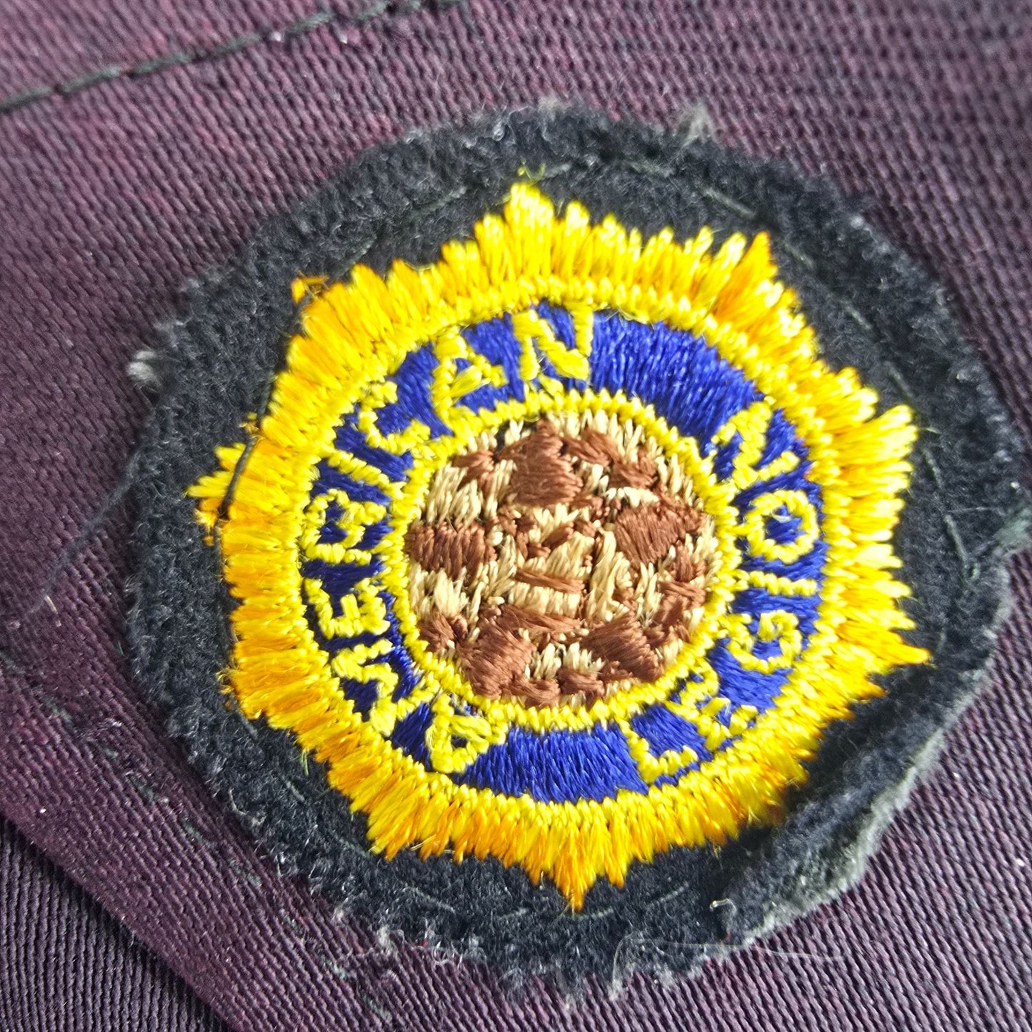 RARE Vintage 1950s American Legion Maroon Iowa Patch Dress Uniform Jacket (L)