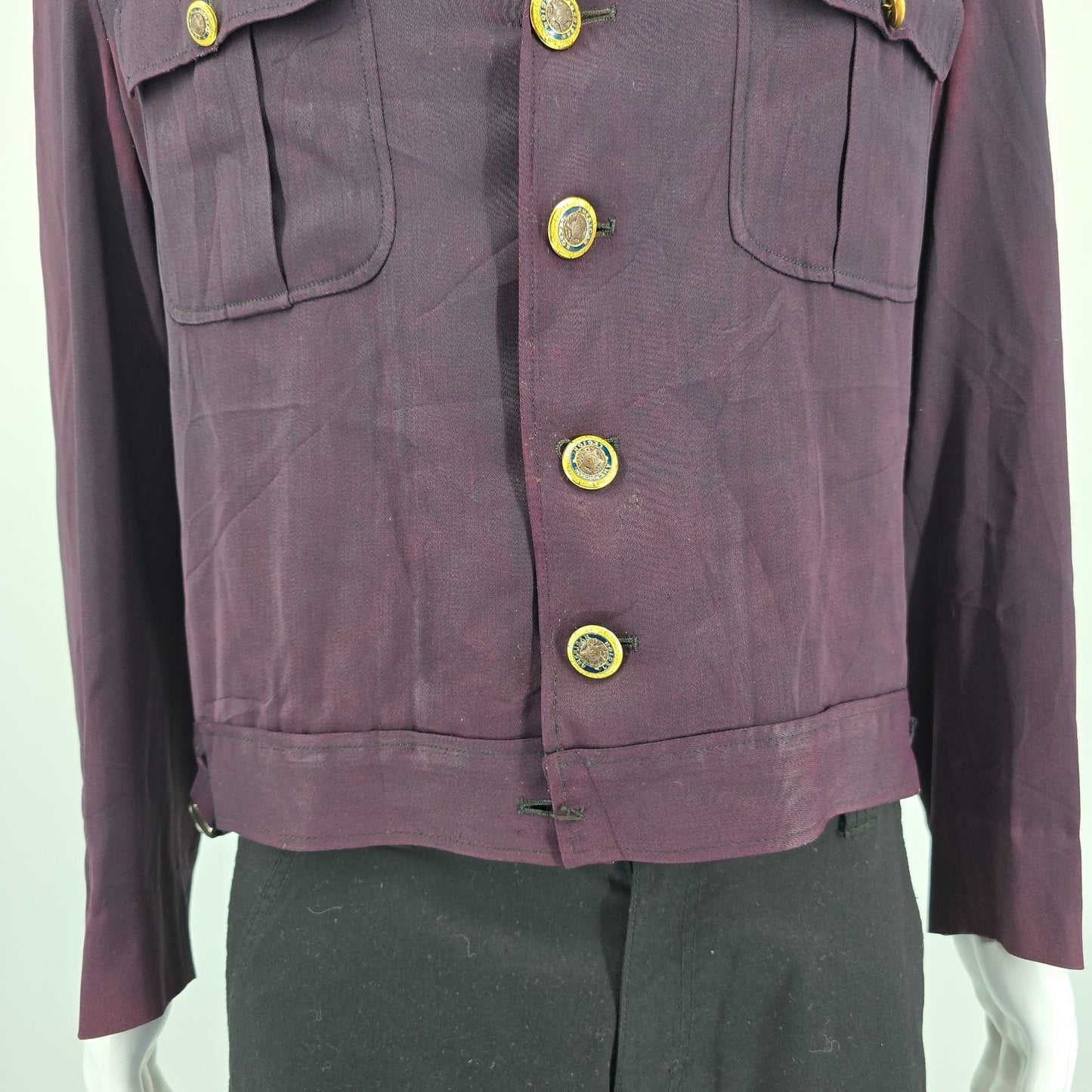 RARE Vintage 1950s American Legion Maroon Iowa Patch Dress Uniform Jacket (L)