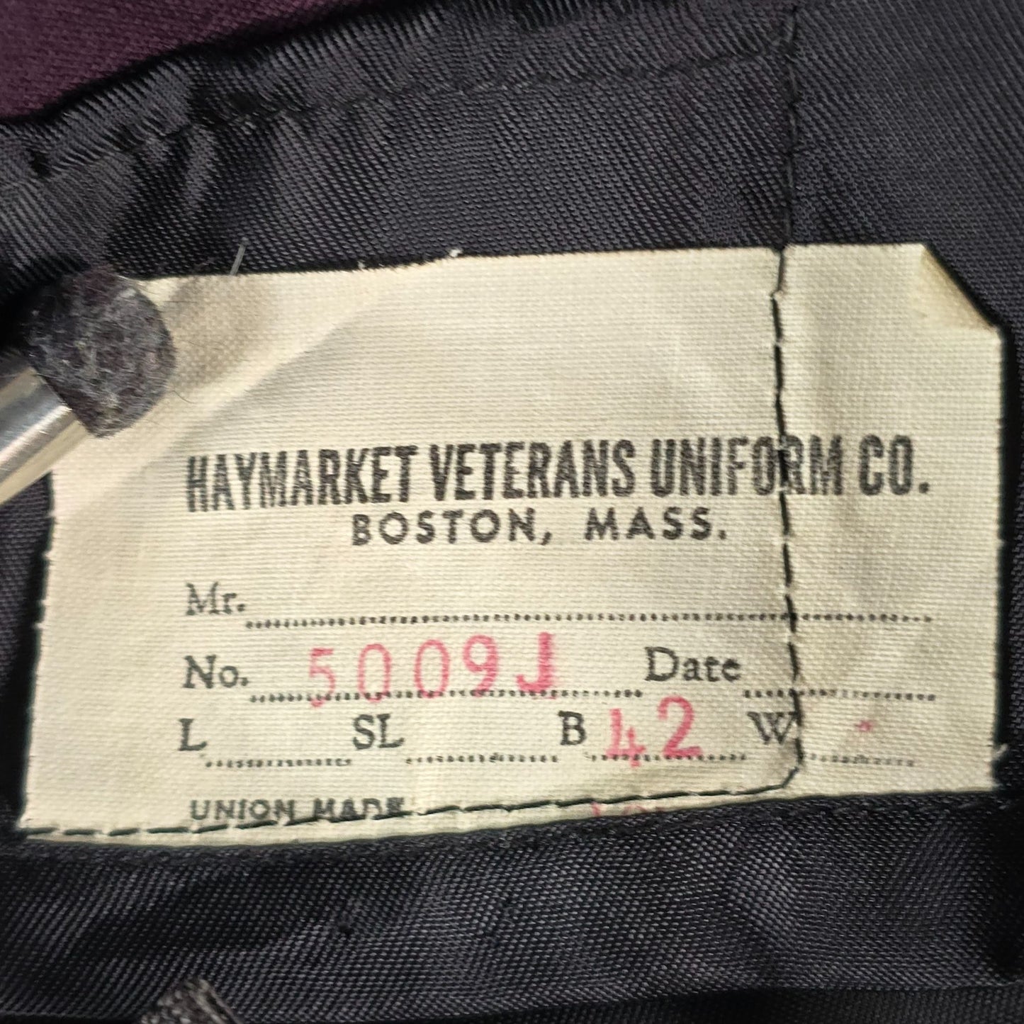 RARE Vintage 1950s American Legion Maroon Iowa Patch Dress Uniform Jacket (L)