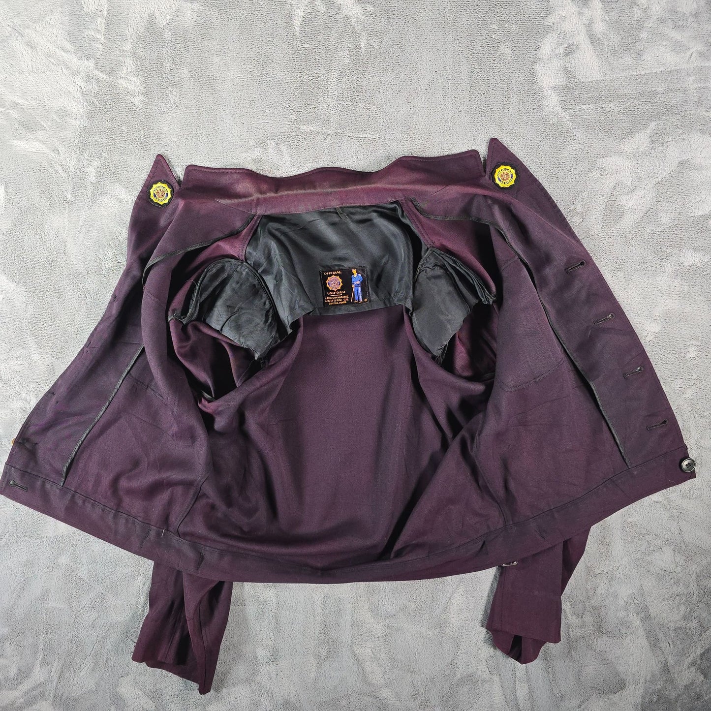 RARE Vintage 1950s American Legion Maroon Iowa Patch Dress Uniform Jacket (L)