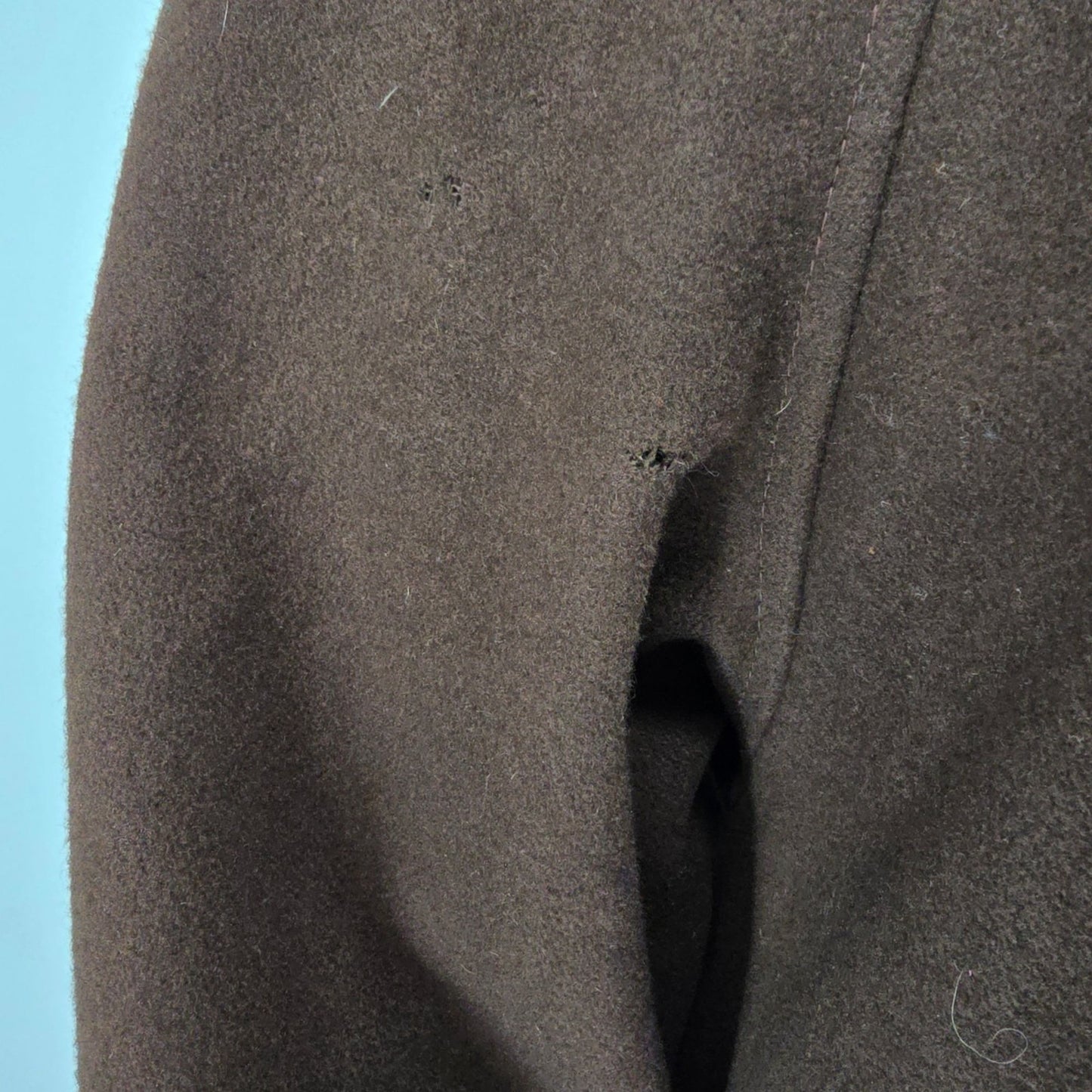 Vintage 1980s Stephanie Matthews Velvet Collar Brown Wool Coat (Size 4) *Fair