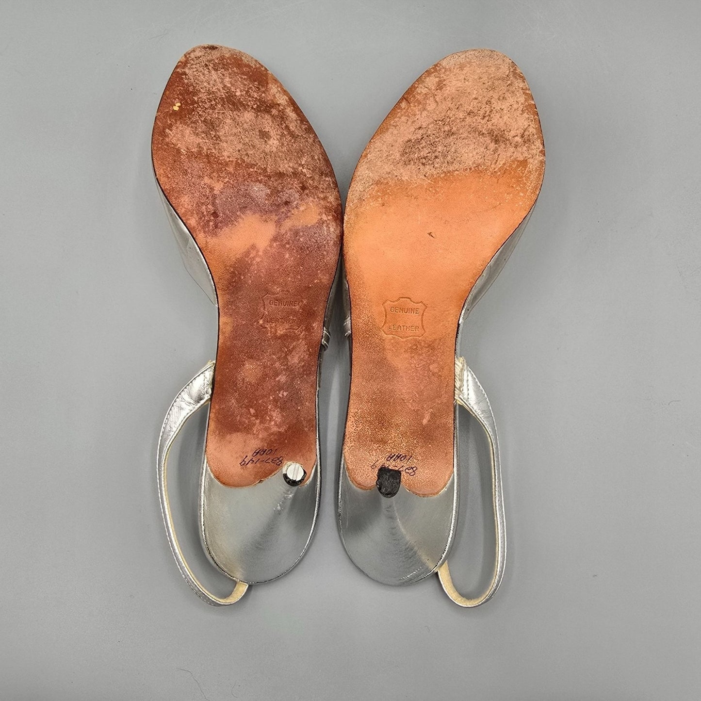 Vintage 1970s/1980s John Jerro Rhinestone Paisley Slingback Disco Heels (10AA)
