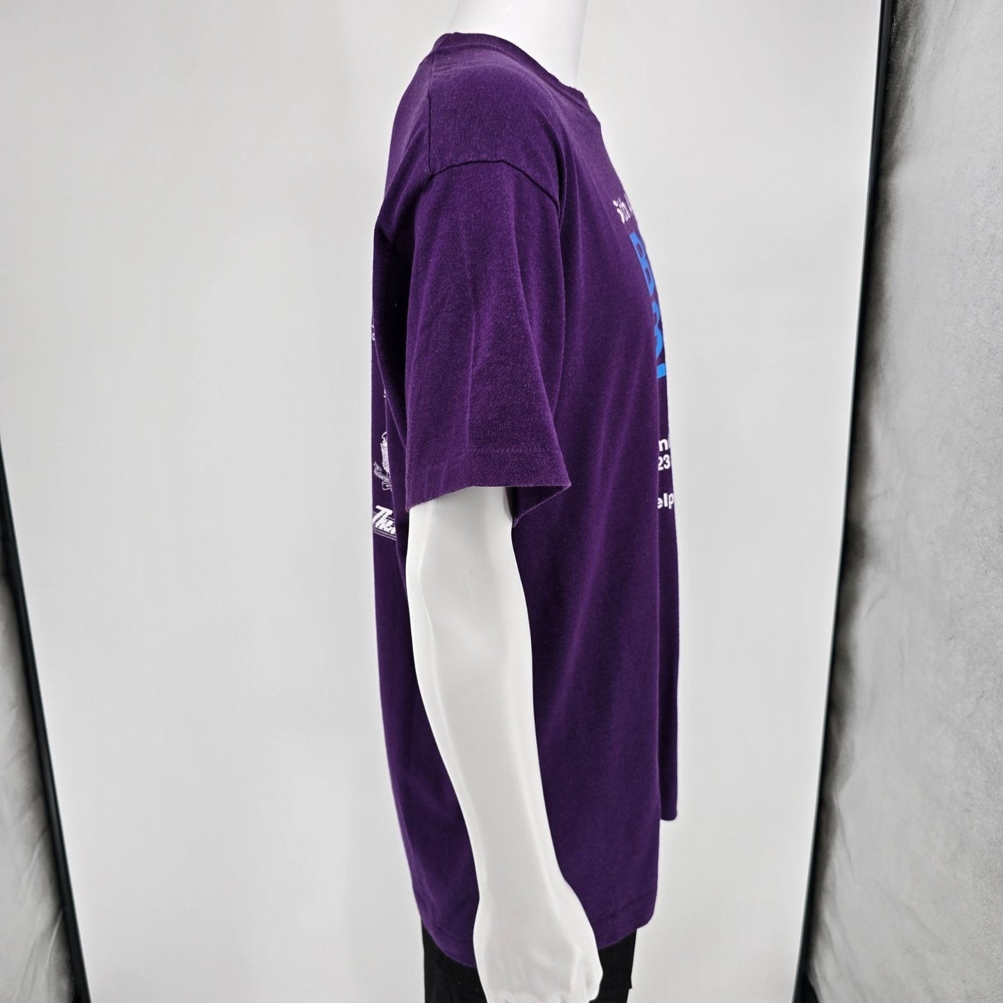 Vintage 1995 6th Annual Beer Belly Two Run/Walk Wisconsin Purple T-Shirt (XL)