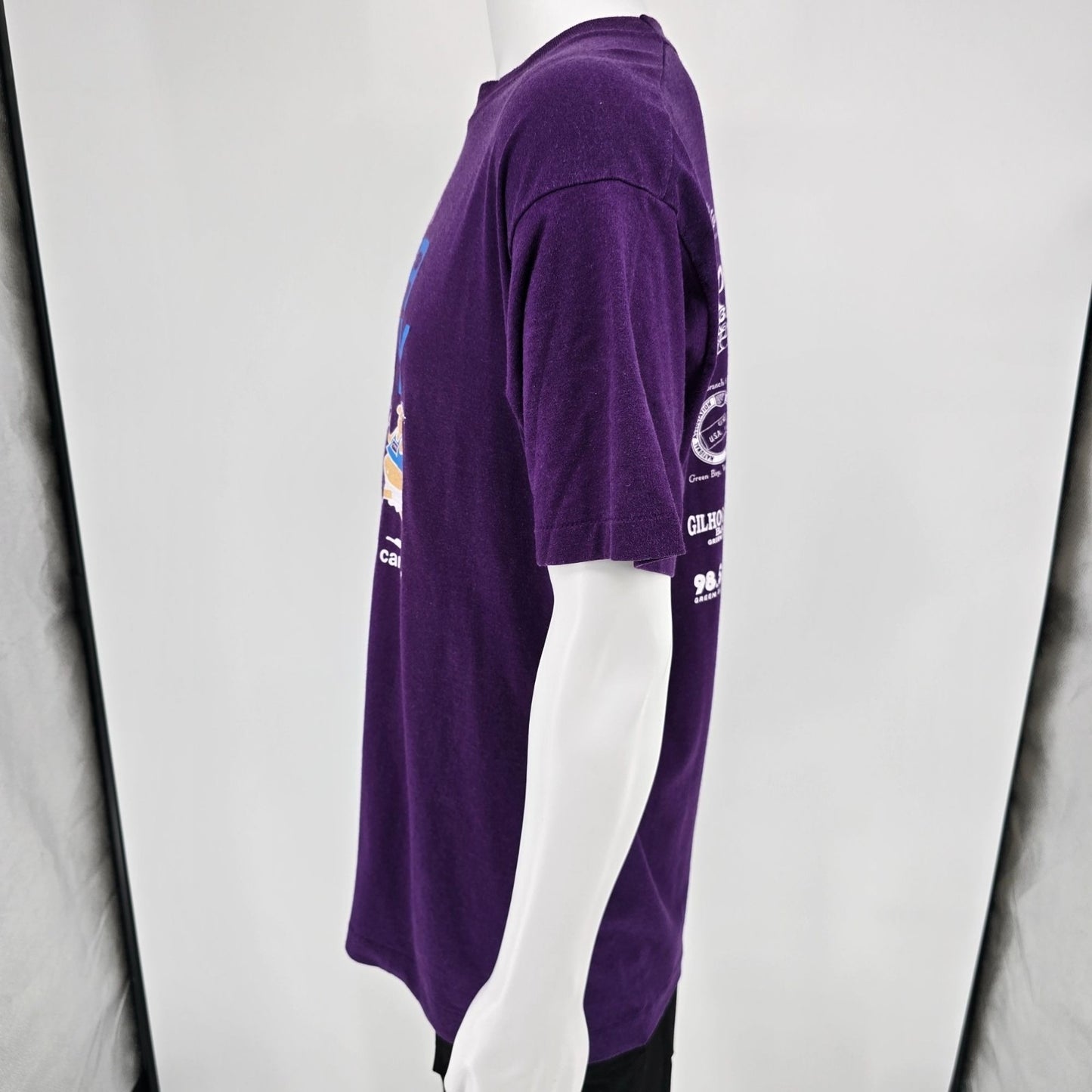 Vintage 1995 6th Annual Beer Belly Two Run/Walk Wisconsin Purple T-Shirt (XL)