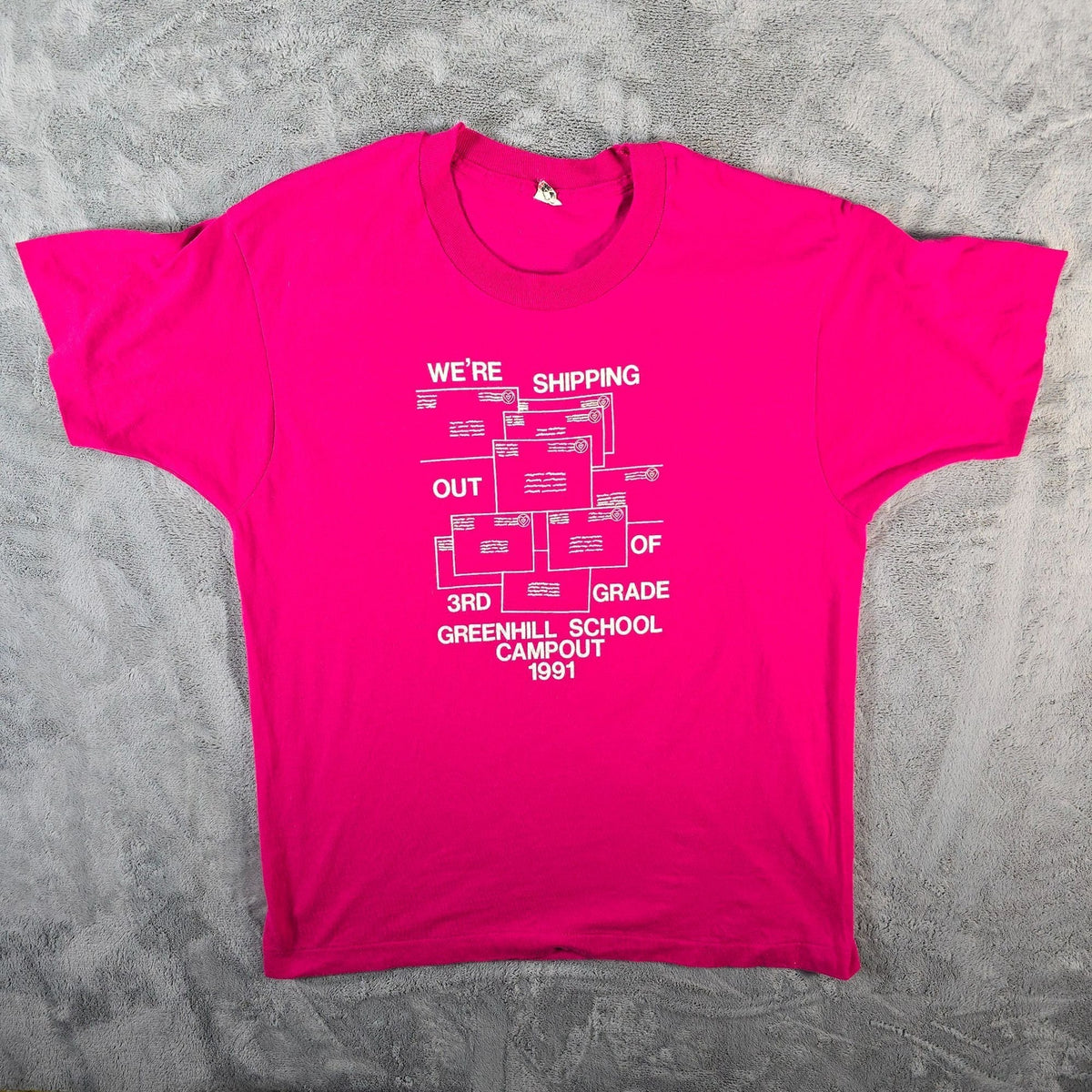Vintage 1991 Greenhill School 3rd Grade Campout Addison Texas T-Shirt (M/L)