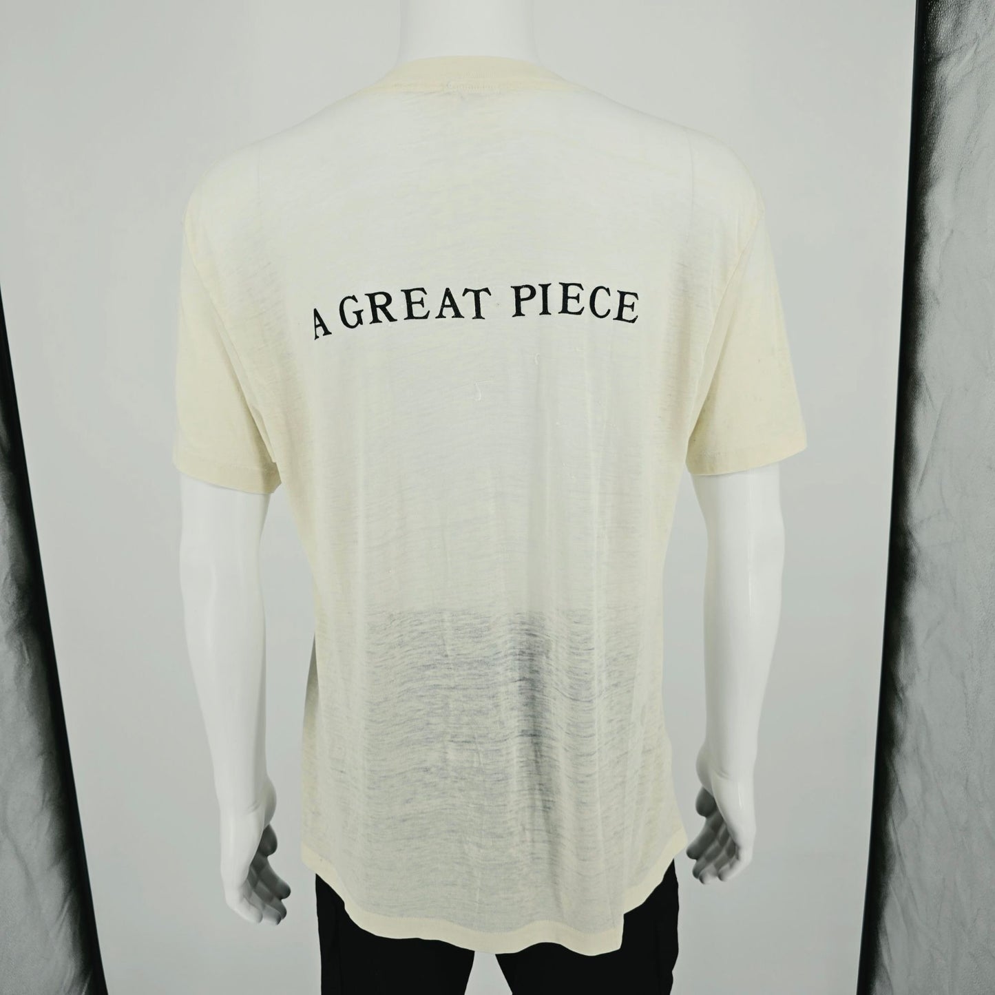 Vintage 1970s Hanes Godfather's Pizza & Lounge Paper Thin Burnout T-Shirt (XL)