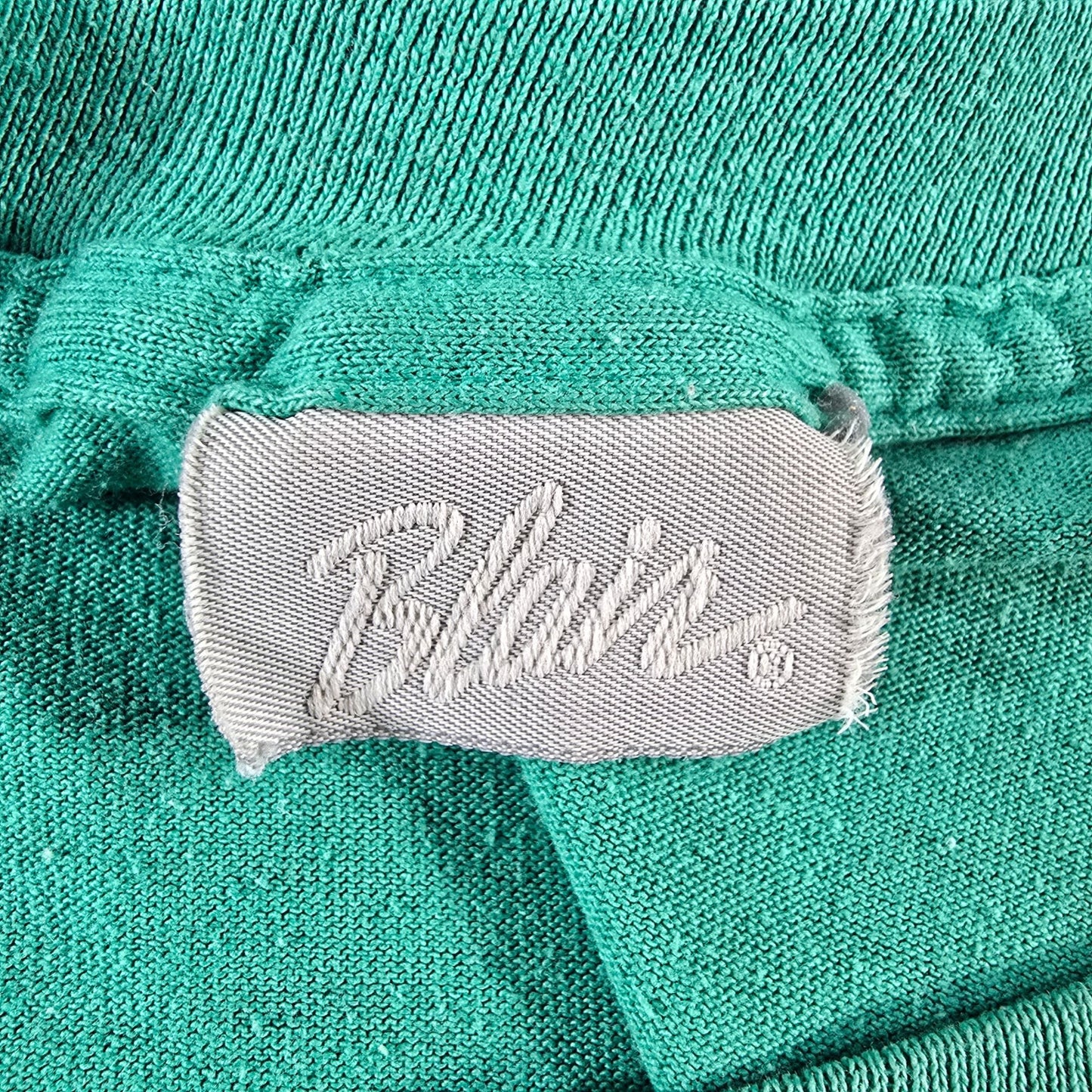 Vintage 1990s Blair Blank Seafoam Green Ribbed Hem Single Stitch T-Shirt (L/XL)