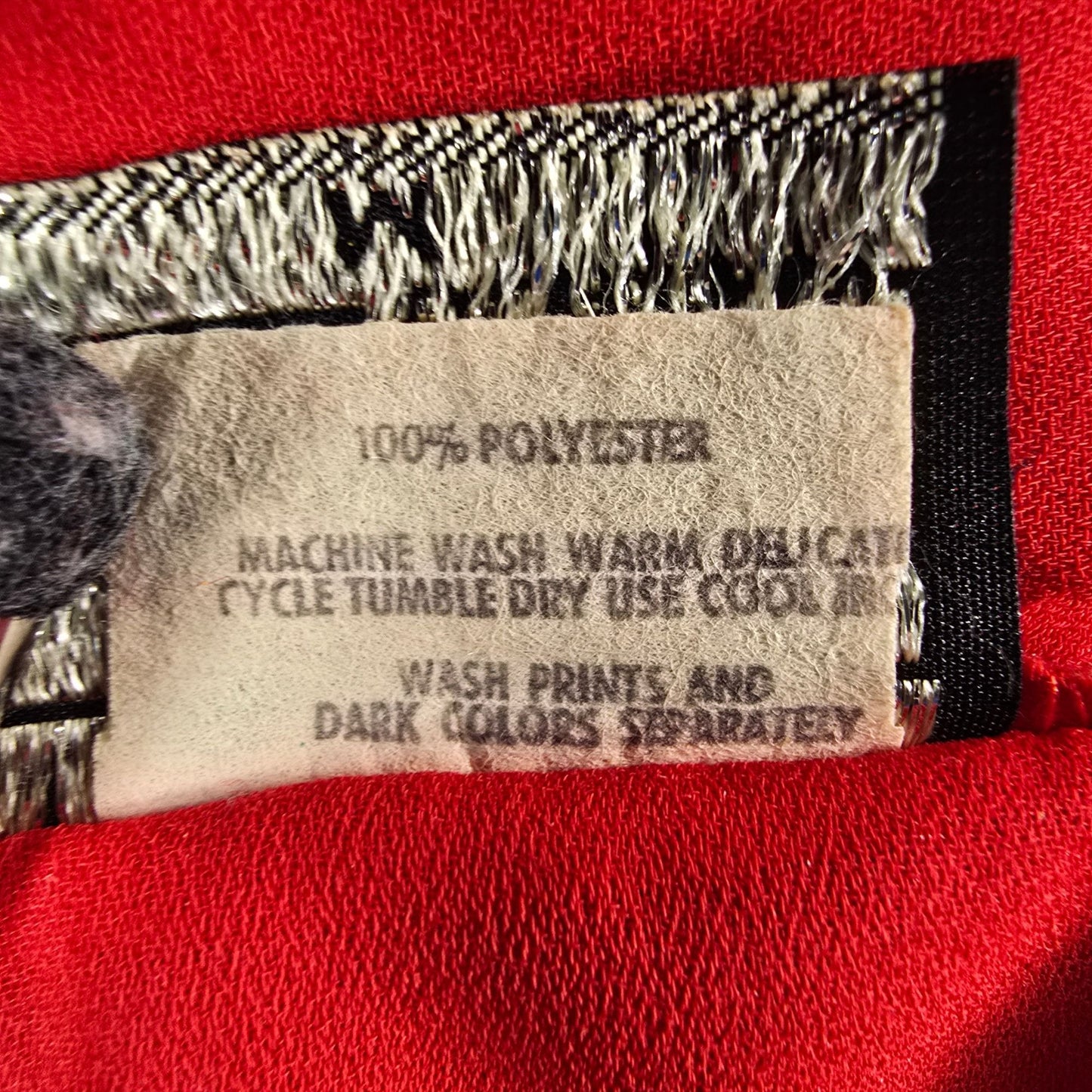 Vintage 1980s Chain Gang California Red Semi-Sheer Button-Front Blouse (M)