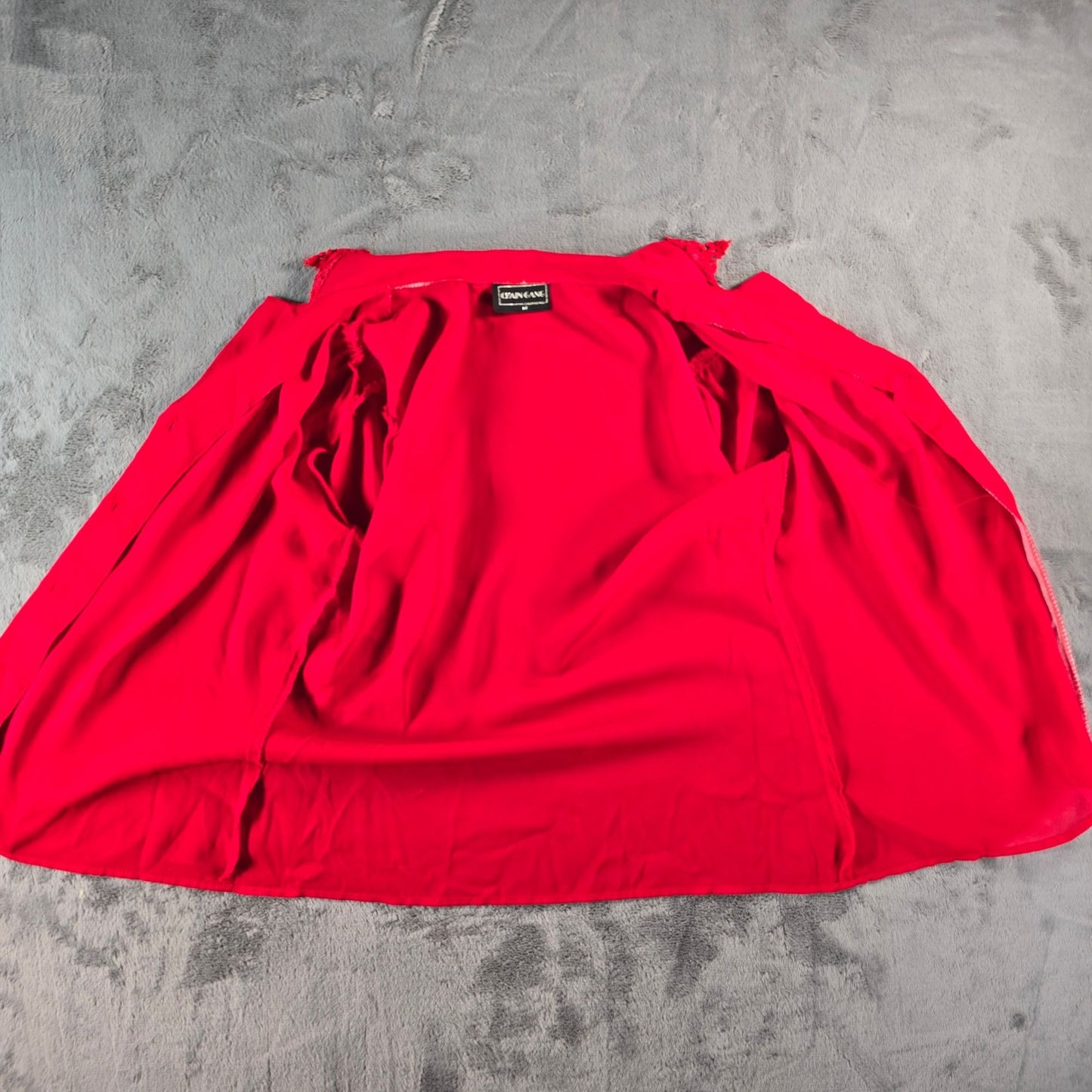 Vintage 1980s Chain Gang California Red Semi-Sheer Button-Front Blouse (M)