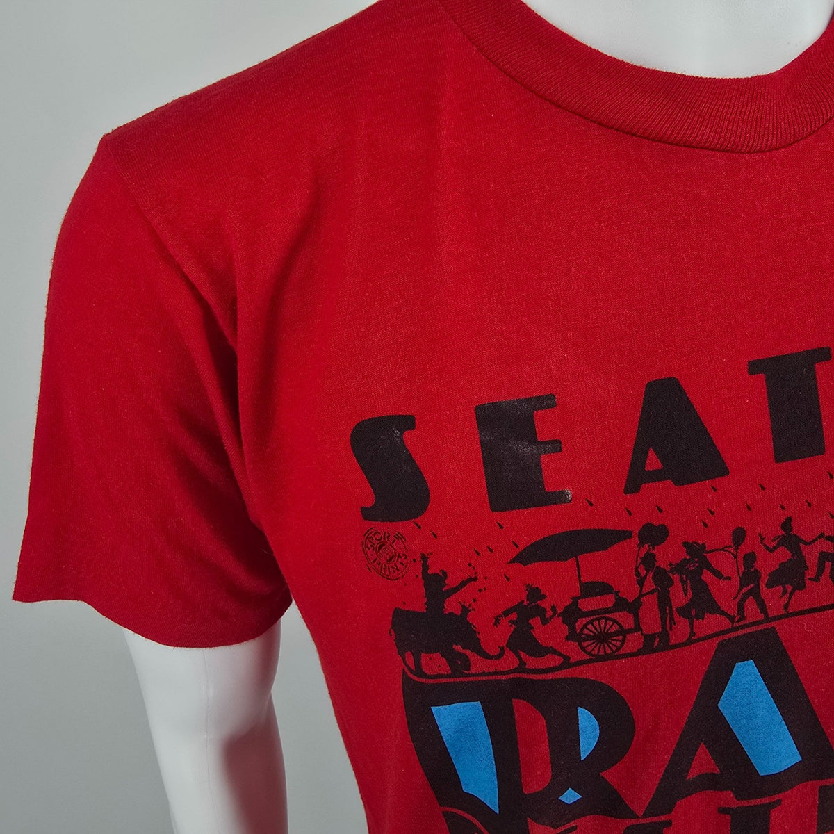 Vintage 1990s Jerzees/Sport Prints Red Seattle Rain Festival T-Shirt (M/L)