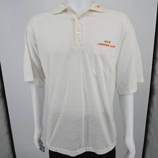 Vintage 1980s W.T. White High School WTW Longhorn Club Dallas Polo Shirt (XXL)