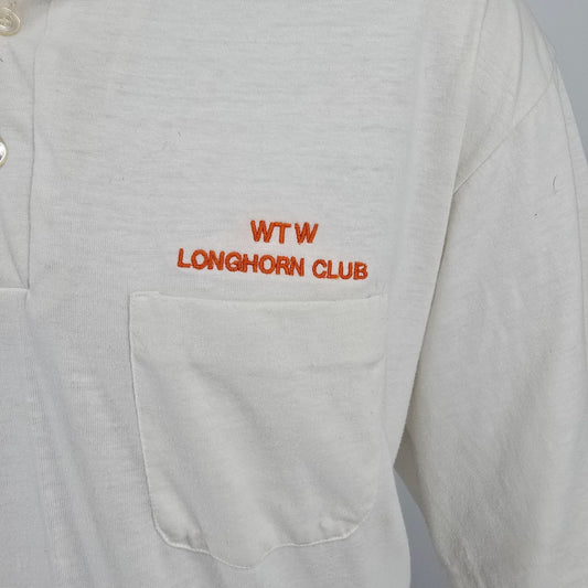 Vintage 1980s W.T. White High School WTW Longhorn Club Dallas Polo Shirt (XXL)