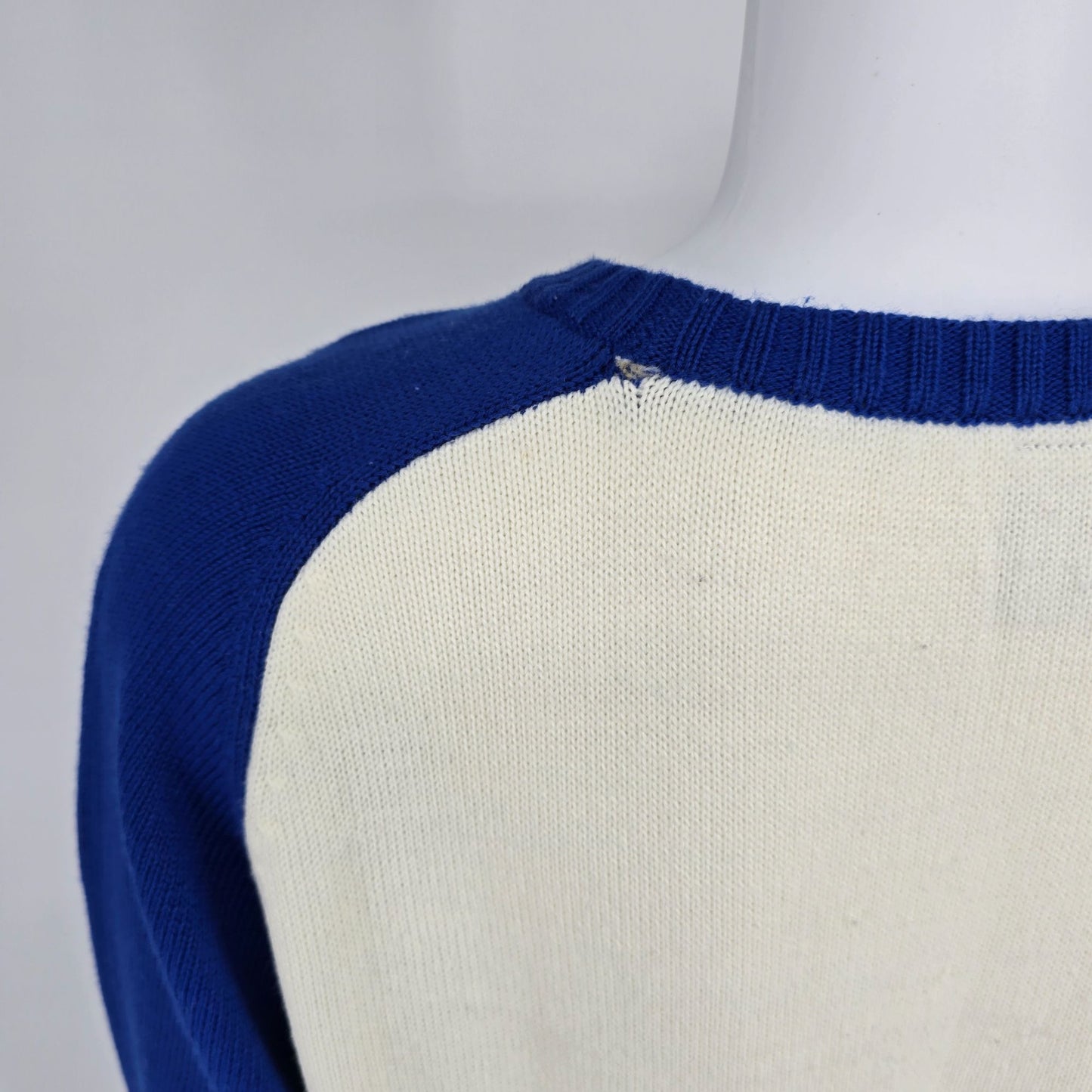 Vintage 1990s PJ Mark Made in Russia Athletic Striped Acrylic Sweater (L)