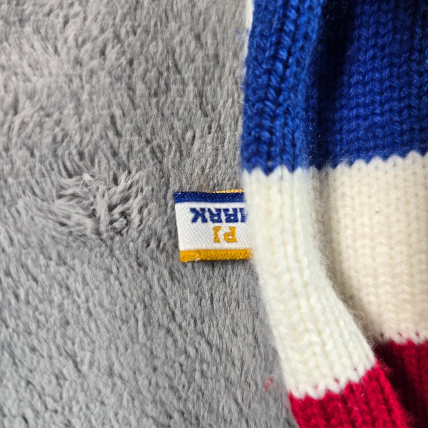 Vintage 1990s PJ Mark Made in Russia Athletic Striped Acrylic Sweater (L)