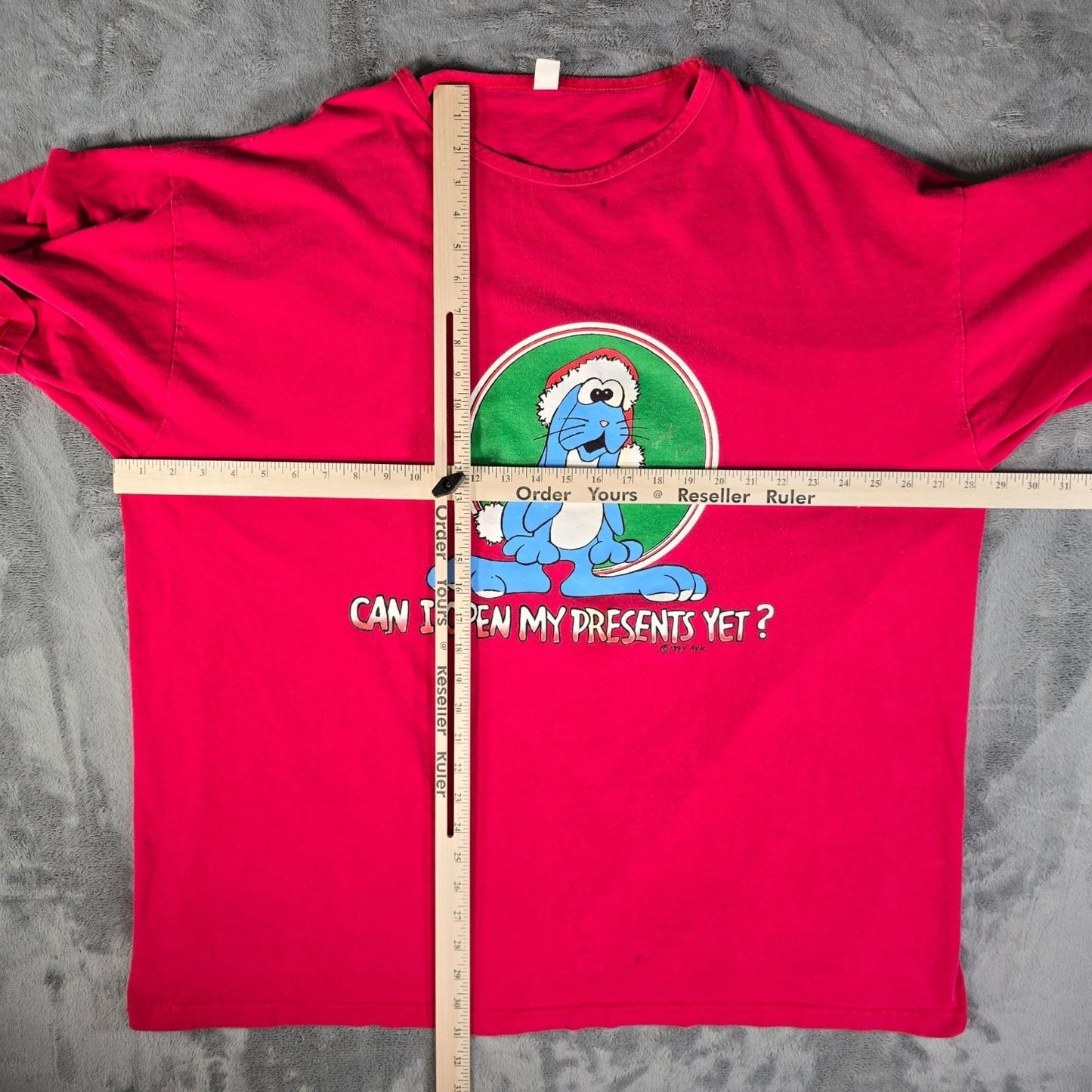 Vintage 1990s AVK "Can I Open My Presents Yet?" Christmas T-Shirt (OSFM/3XL/4XL)