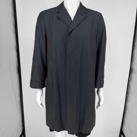 Vintage 1960s Aquascutum Aqua 5 Made in England Navy Trench Raincoat (38/Medium)