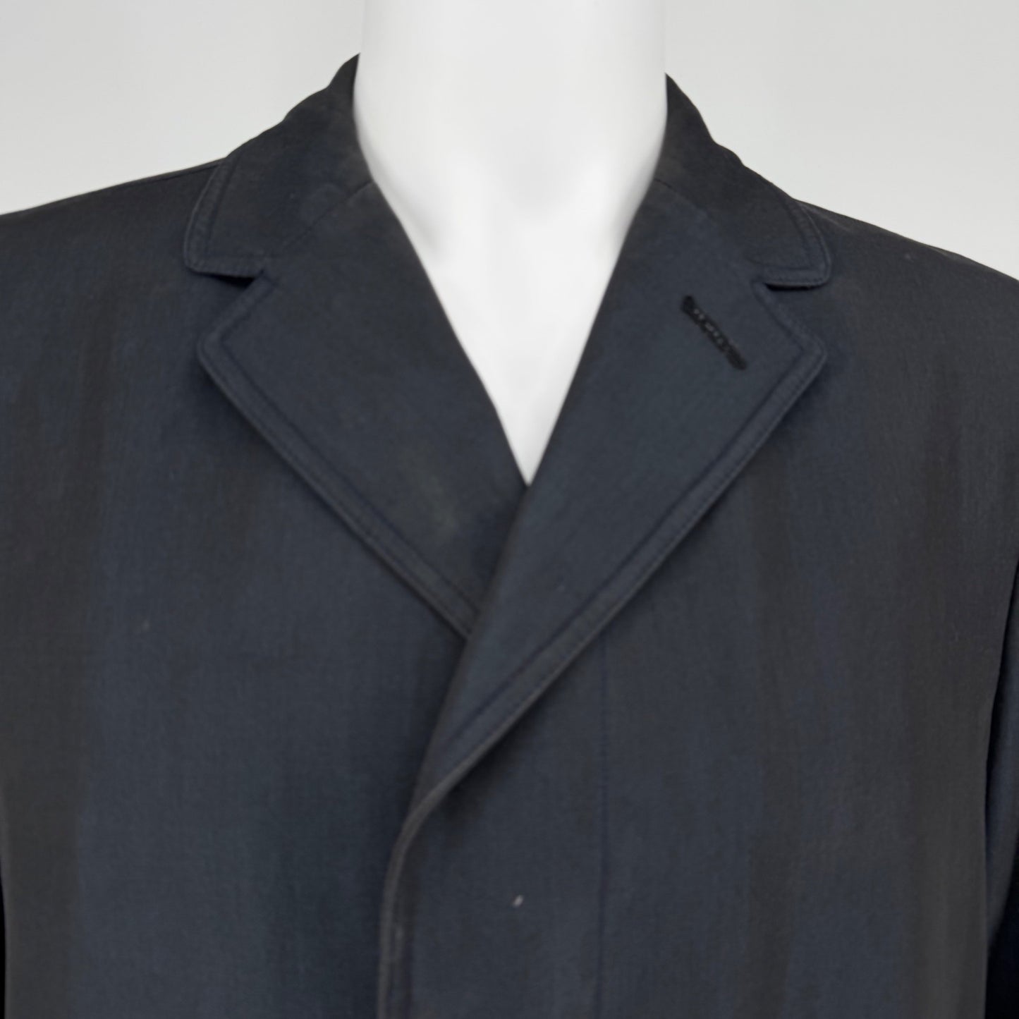 Vintage 1960s Aquascutum Aqua 5 Made in England Navy Trench Raincoat (38/Medium)