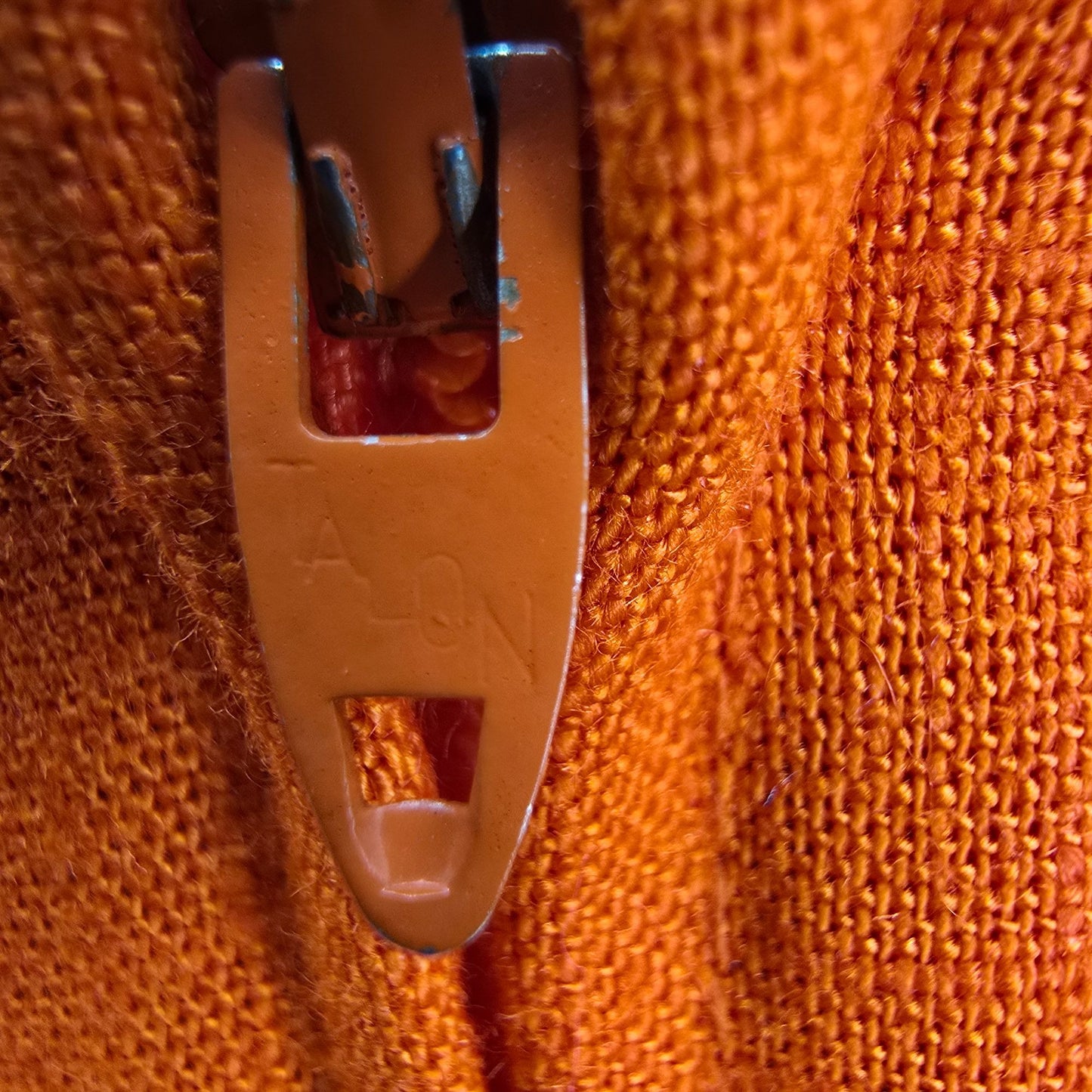 Vintage 1960s Mod Orange Sleeveless Pocketed Jumper-Style Shift Mini Dress (L)