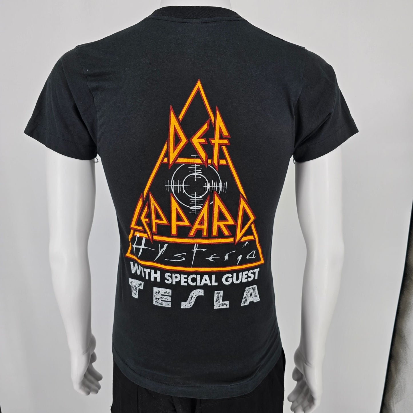 Vintage 1980s Def Leppard w/ Tesla Hysteria Tour 1988 Band T-Shirt (XS/S)