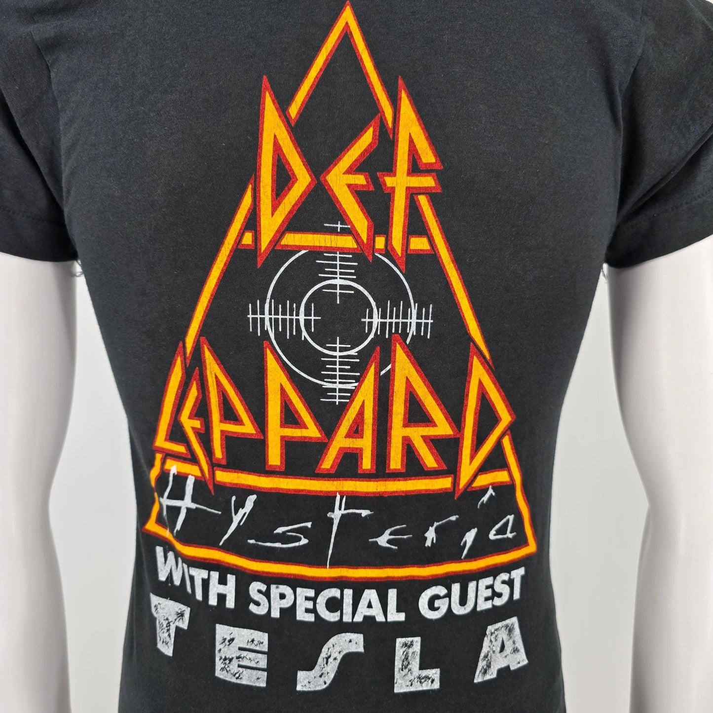 Vintage 1980s Def Leppard w/ Tesla Hysteria Tour 1988 Band T-Shirt (XS/S)