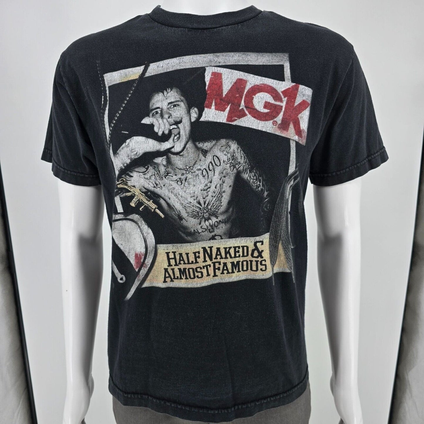 Distressed 2012 Machine Gun Kelly Half Naked & Almost Famous Tour T-Shirt (M)