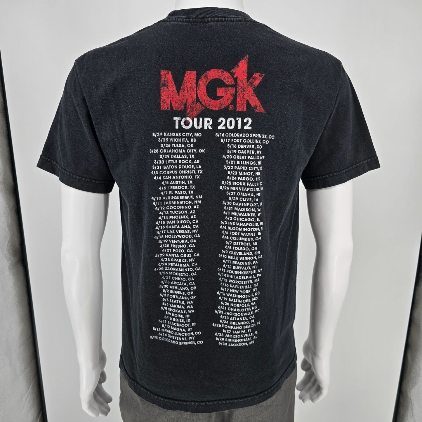Distressed 2012 Machine Gun Kelly Half Naked & Almost Famous Tour T-Shirt (M)