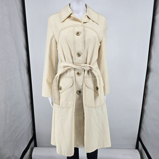 Vintage 1970s Group Eight by Bonders Women's Single-Breasted Trench Coat (M)
