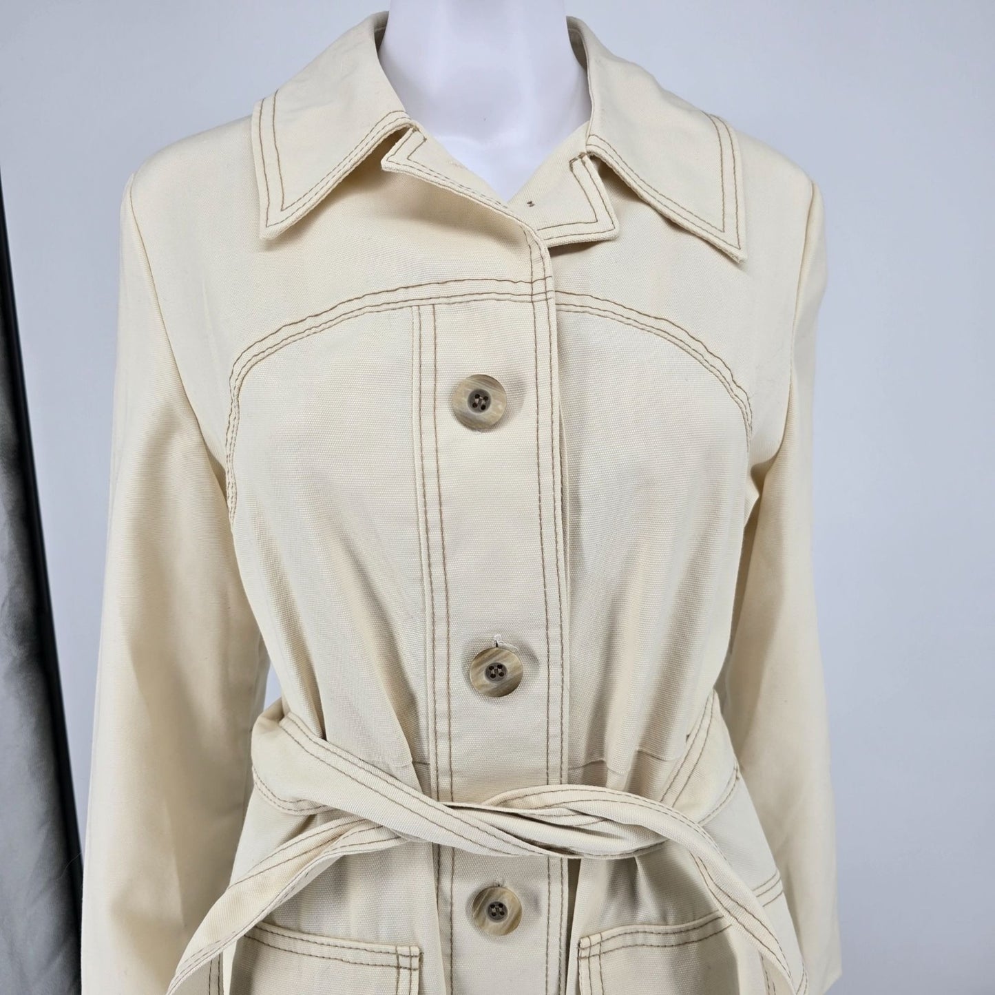 Vintage 1970s Group Eight by Bonders Women's Single-Breasted Trench Coat (M)