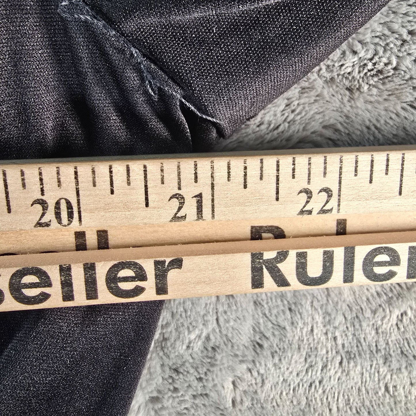 Vintage 1980s Black Supplice V-Neck Ruched Sleeve Elastic Waist Midi Dress (L)